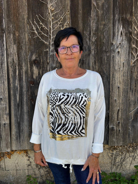 Langarmshirt "MioMio" Weiß