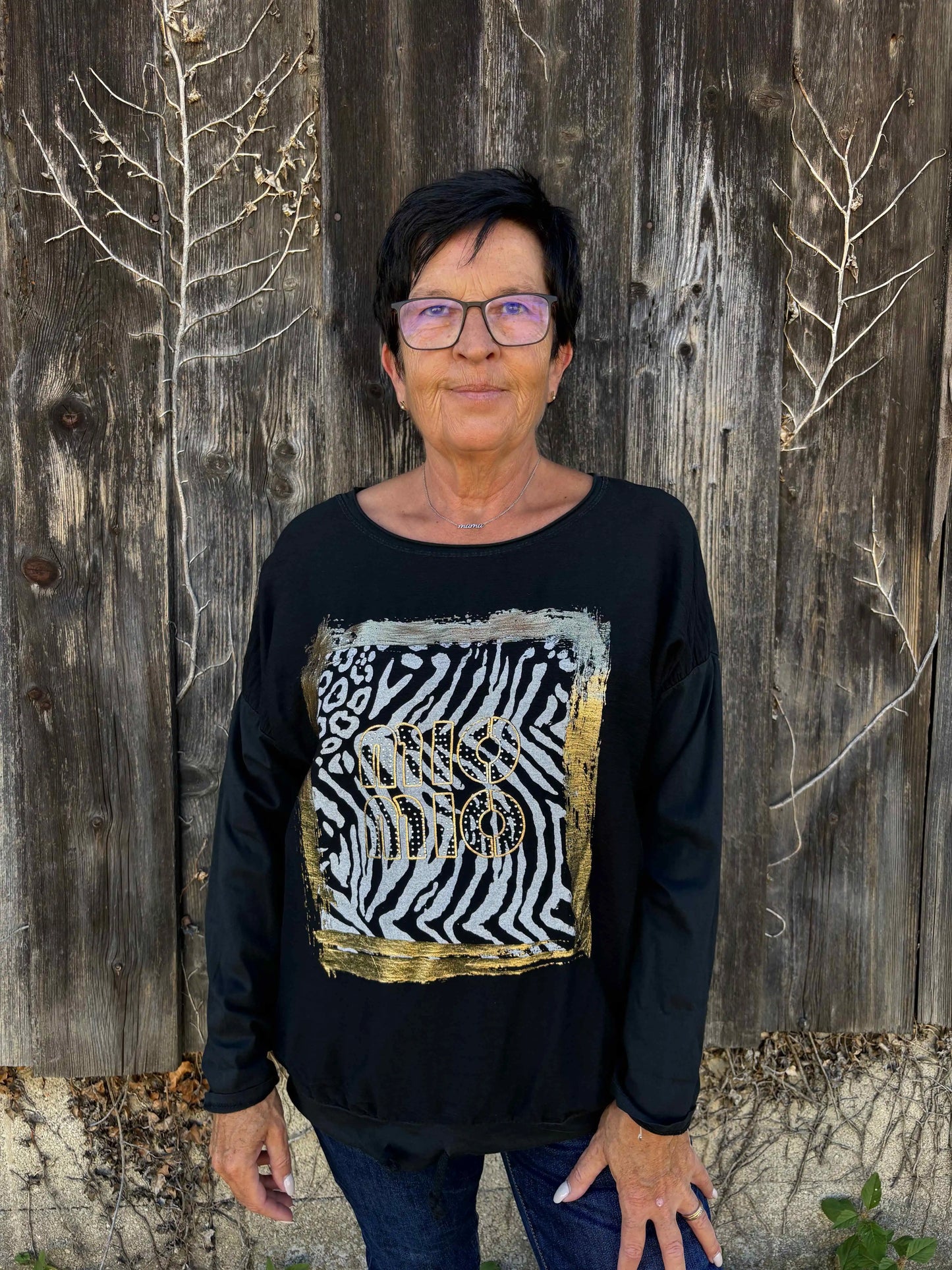 Langarmshirt "MioMio" Schwarz