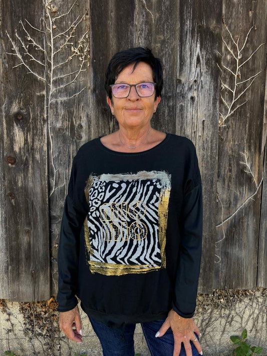 Langarmshirt "MioMio" Schwarz