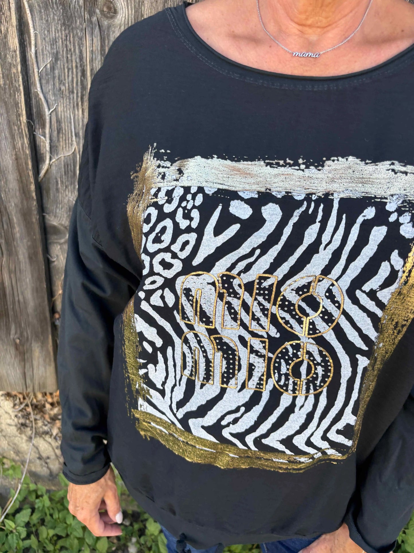 Langarmshirt "MioMio" Schwarz