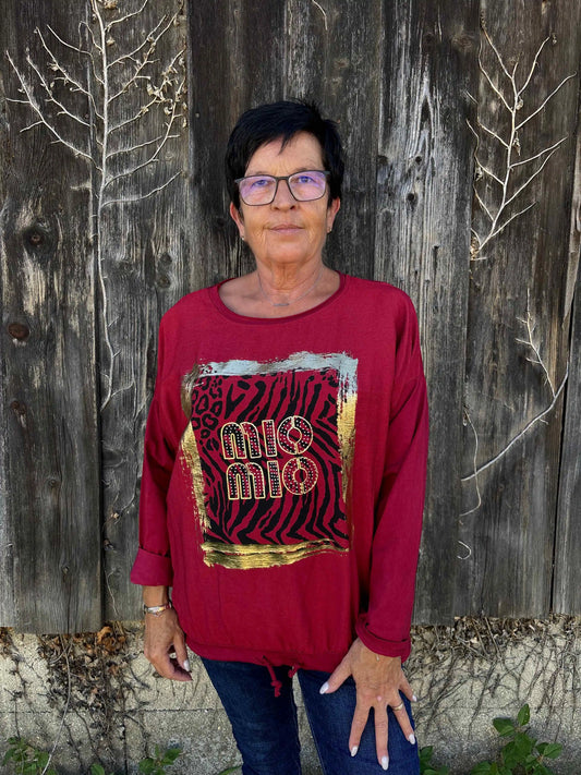 Langarmshirt "MioMio" Weinrot