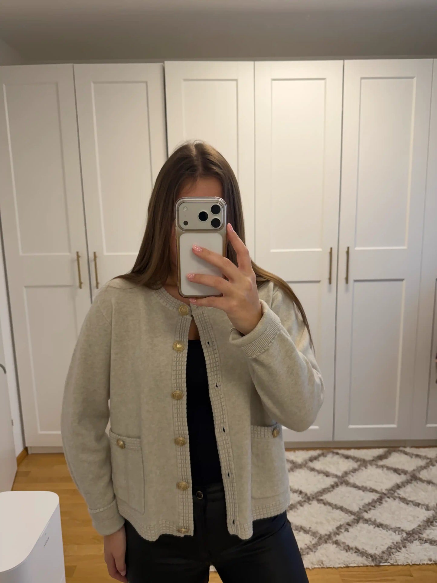 Jacke "Classic Button" Beige