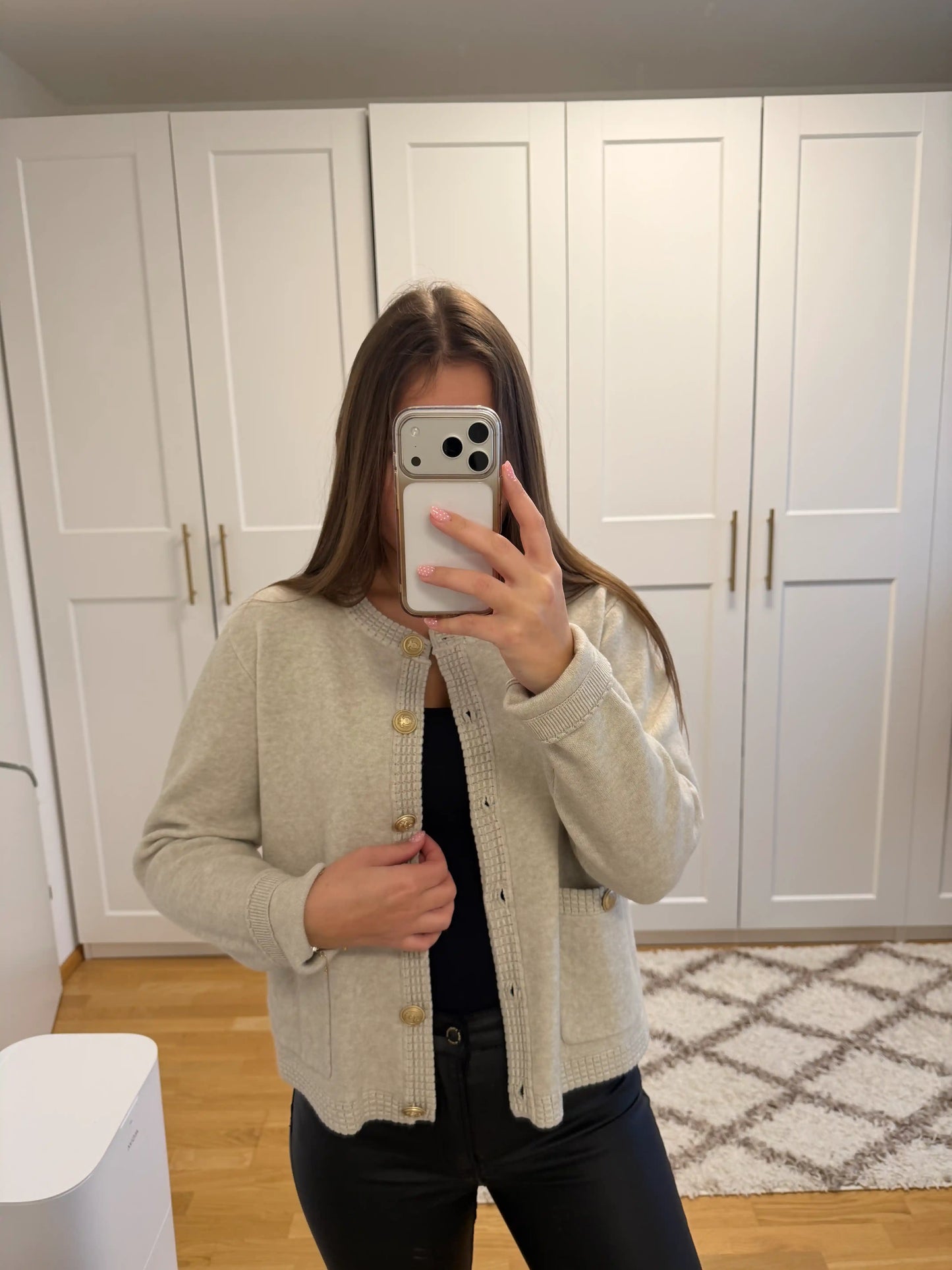 Jacke "Classic Button" Beige