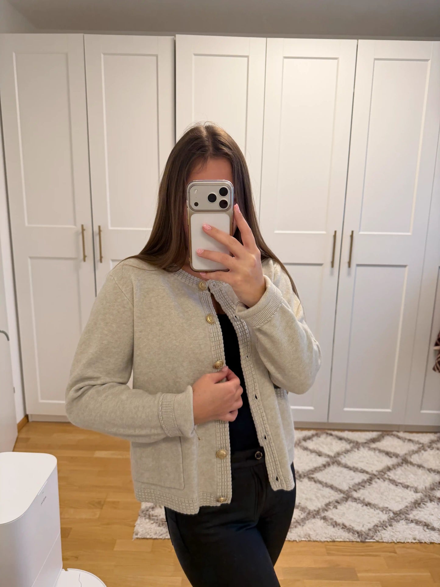 Jacke "Classic Button" Beige