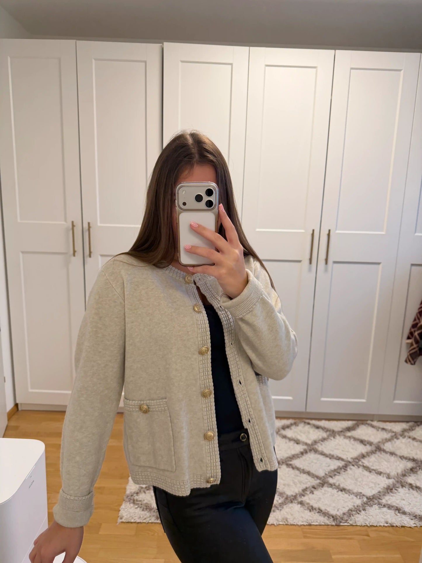 Jacke "Classic Button" Beige