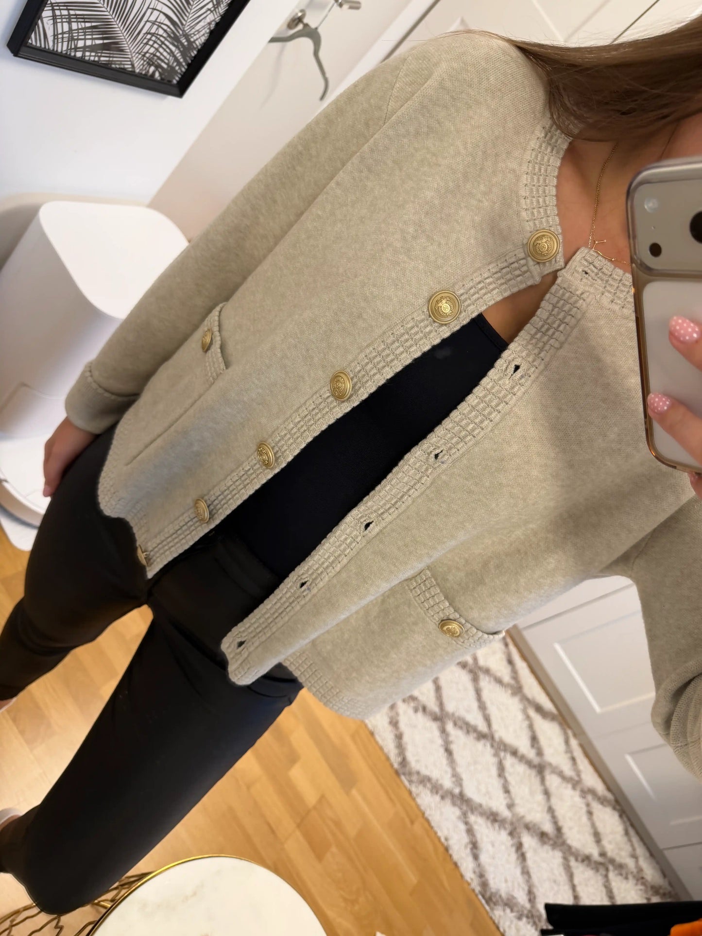Jacke "Classic Button" Beige