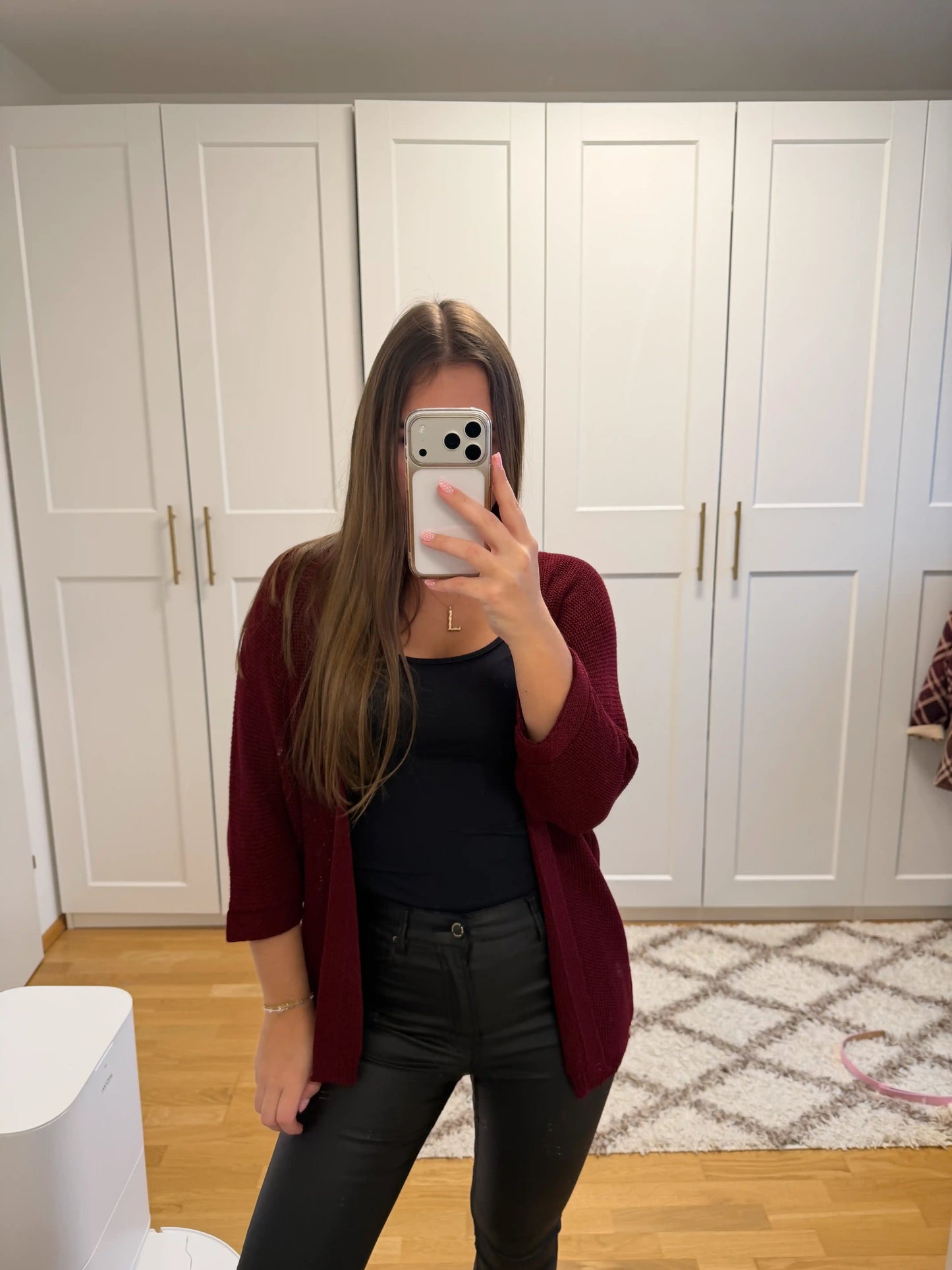 Weste "Soft Open" Weinrot