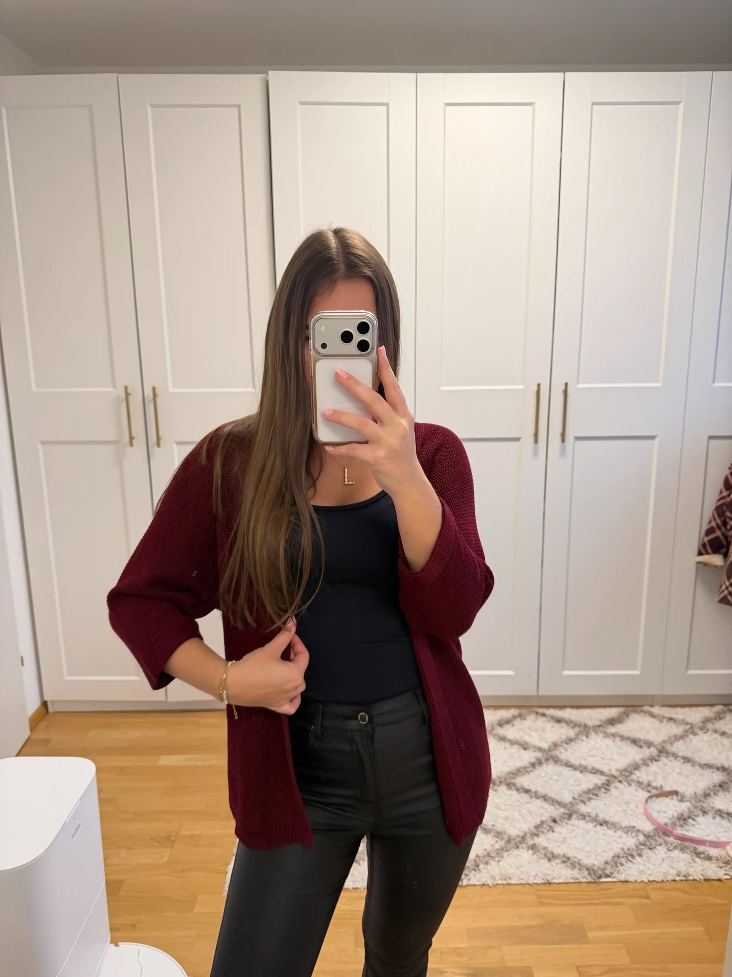 Weste "Soft Open" Weinrot