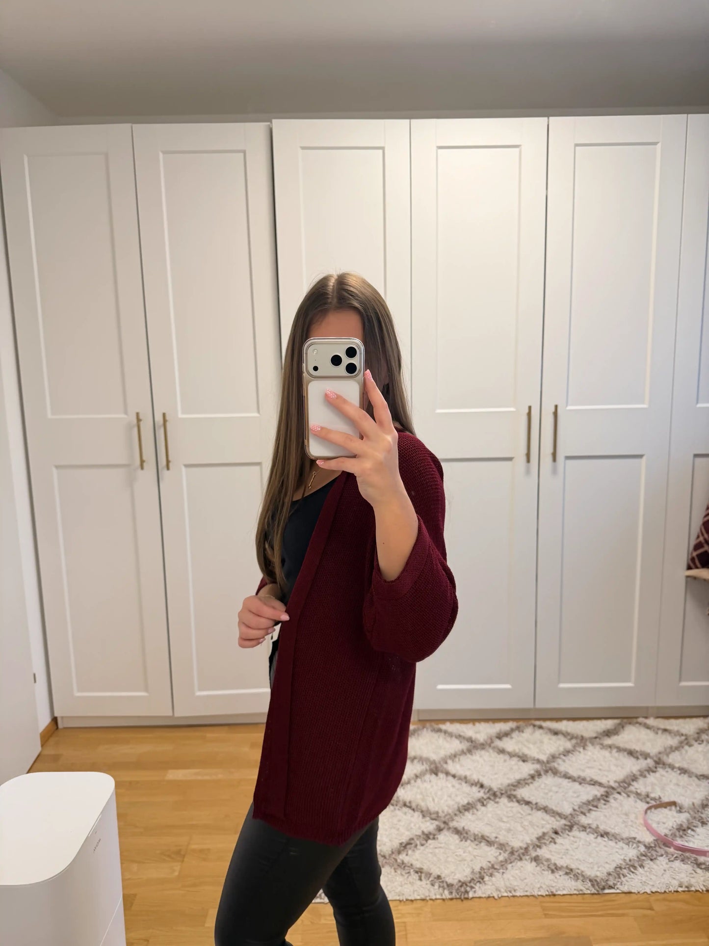 Weste "Soft Open" Weinrot