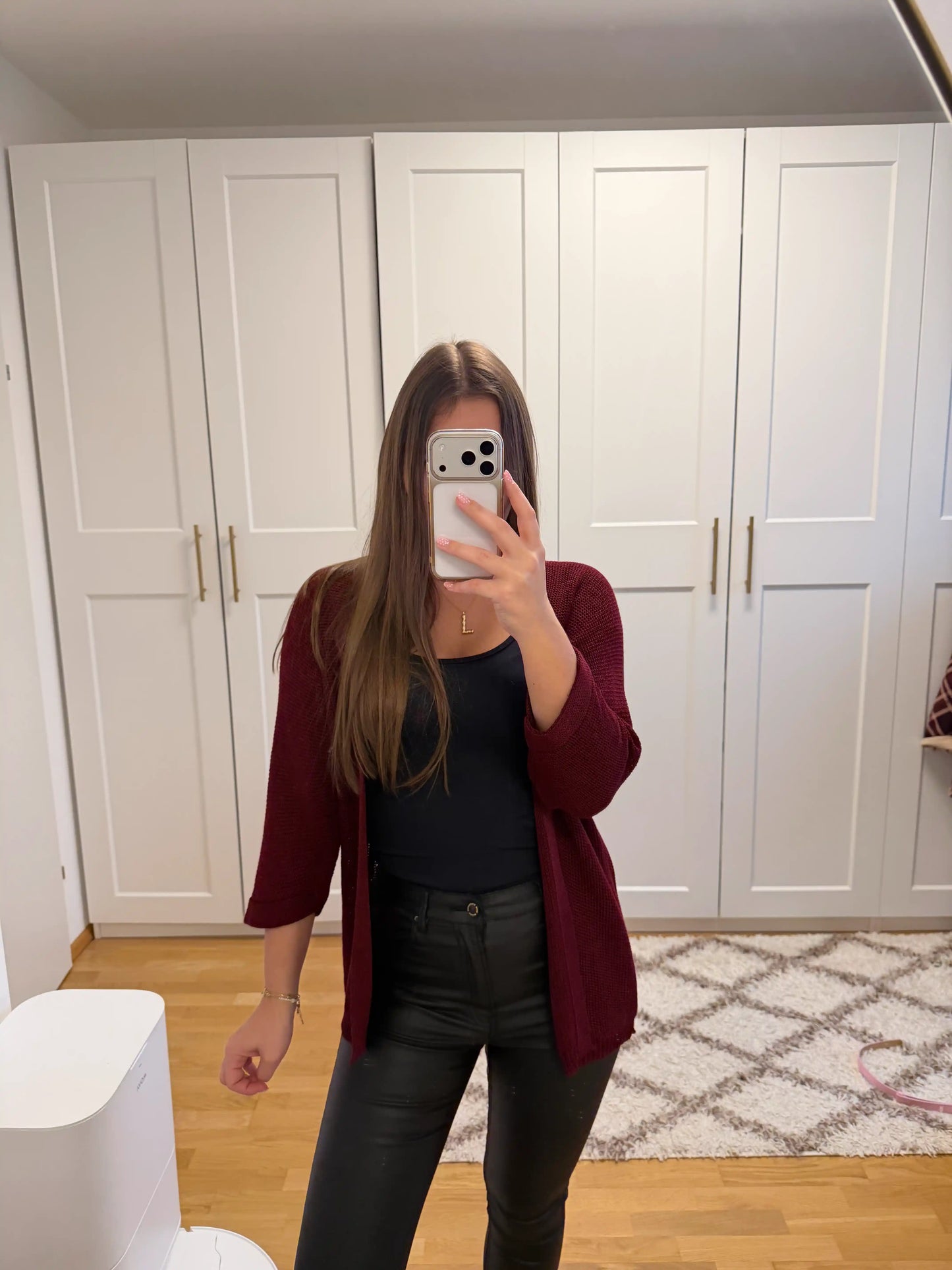 Weste "Soft Open" Weinrot