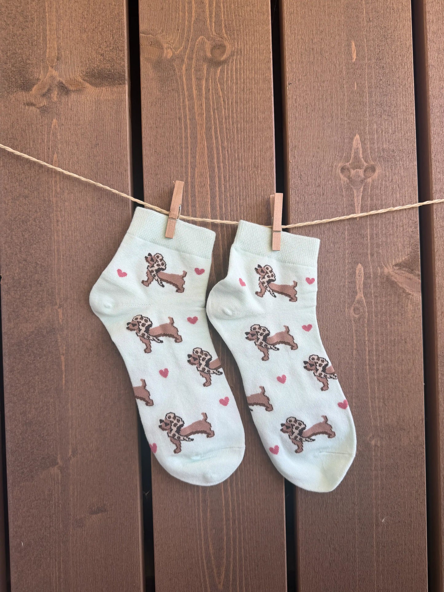 Socken "Herz-Dackel" Grün