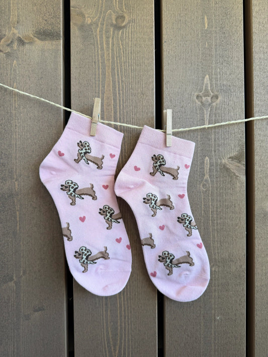 Socken "Herz-Dackel" Rosa