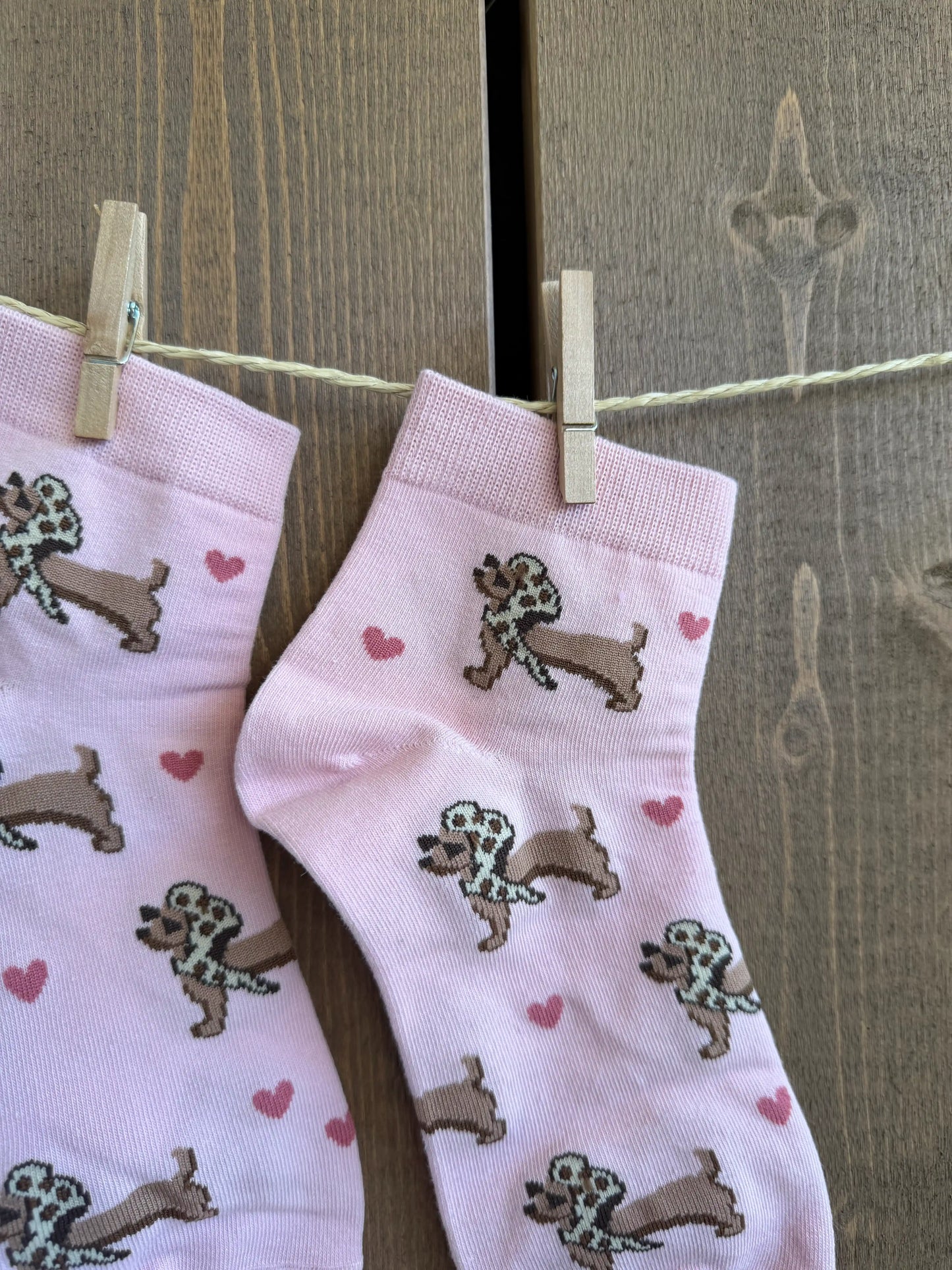 Socken "Herz-Dackel" Rosa