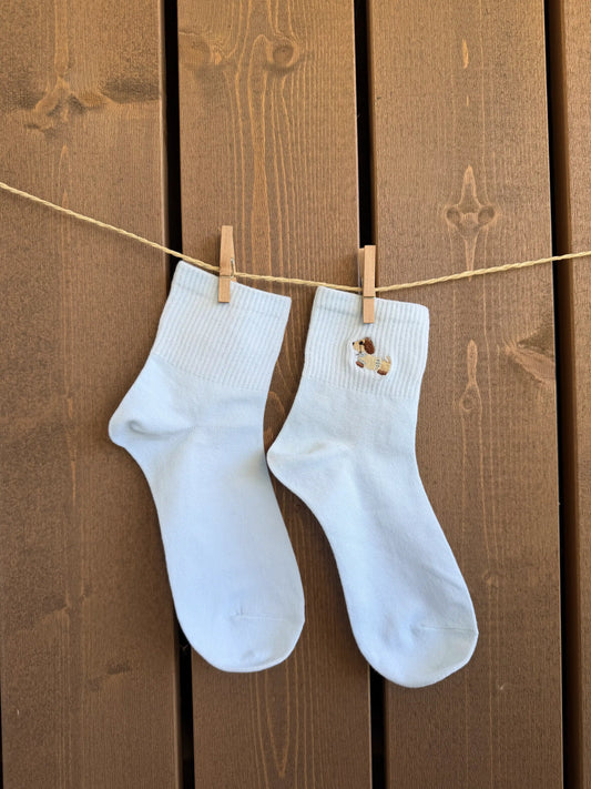 Socken "Dackel" Hellblau