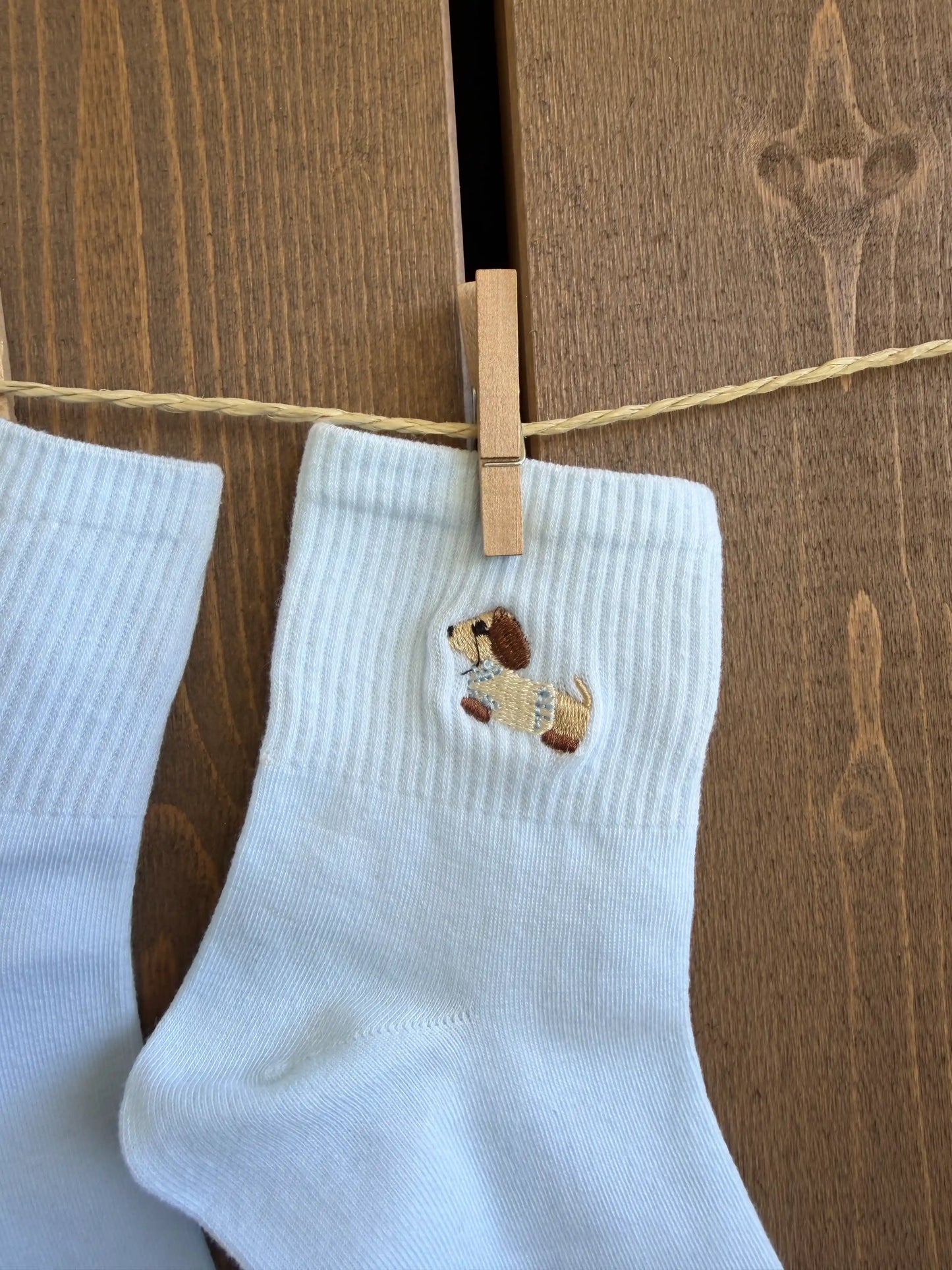 Socken "Dackel" Hellblau