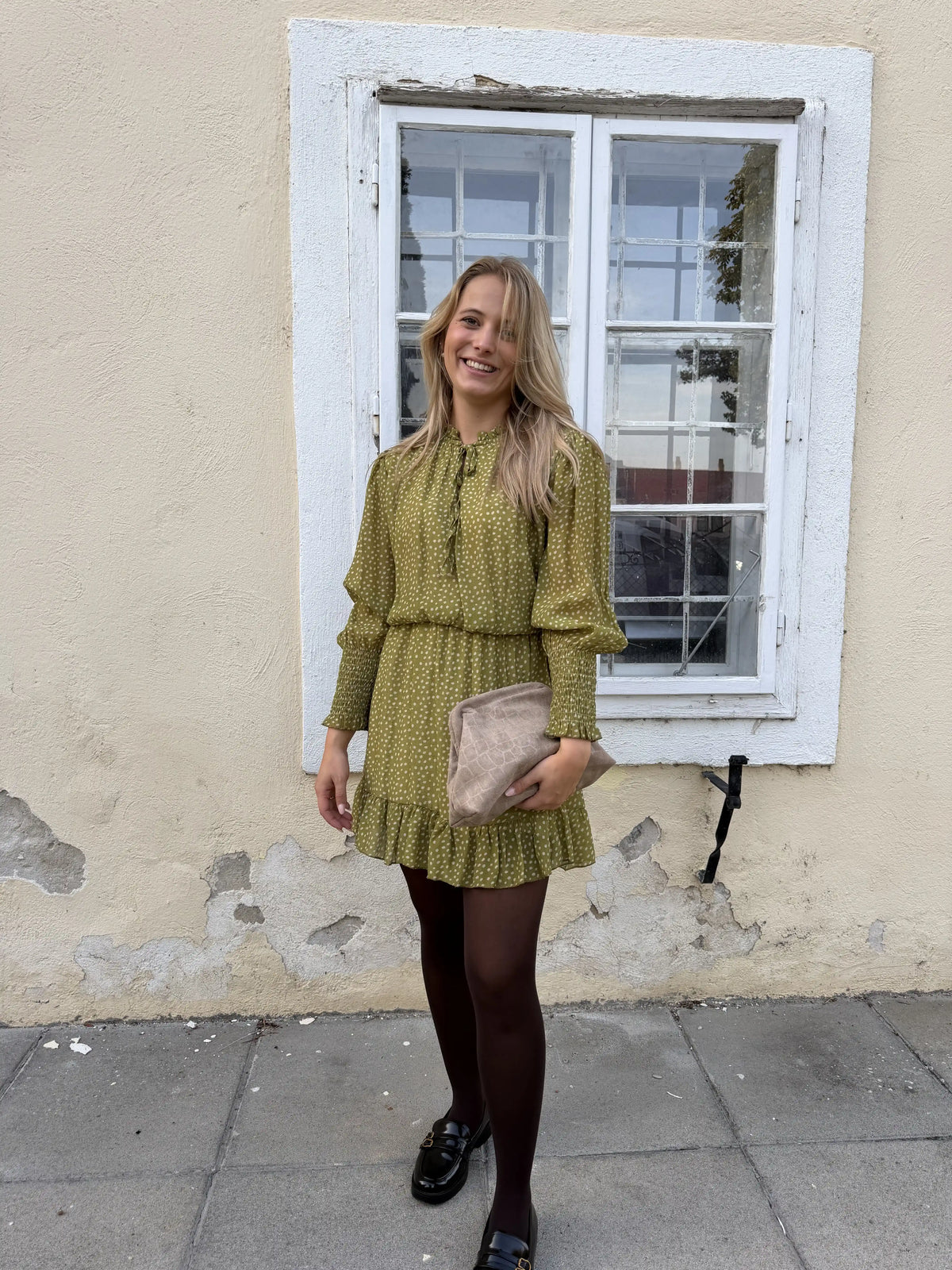 Kleid "Autumndots" Avocado