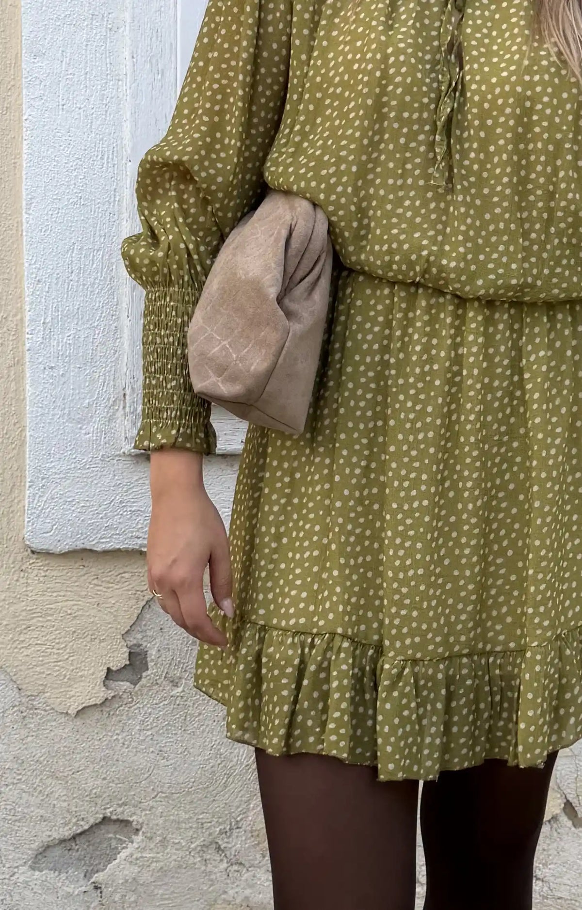 Kleid "Autumndots" Avocado