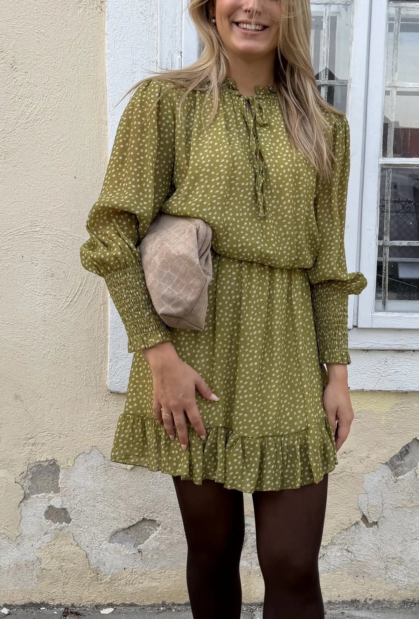 Kleid "Autumndots" Avocado