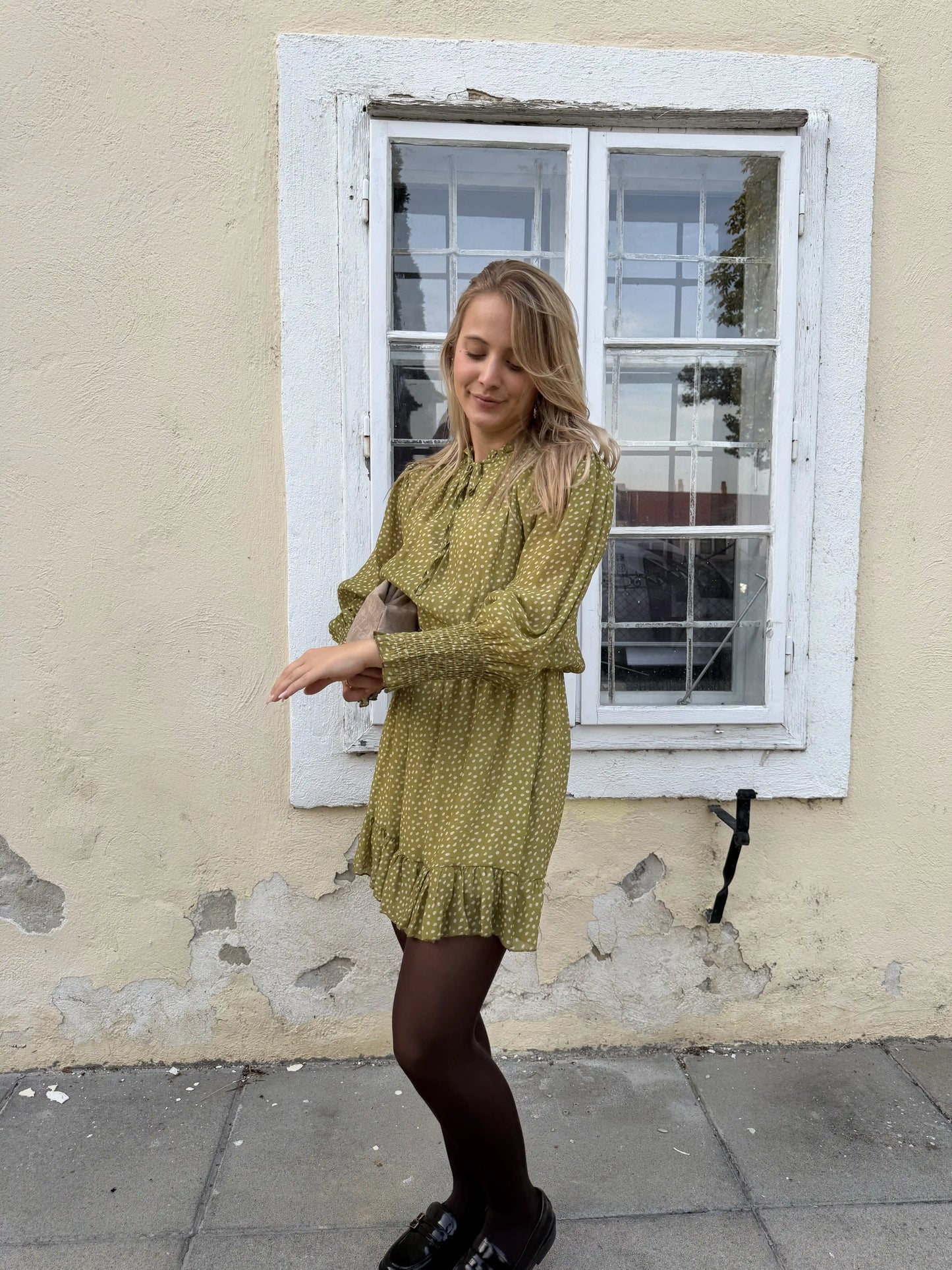 Kleid "Autumndots" Avocado