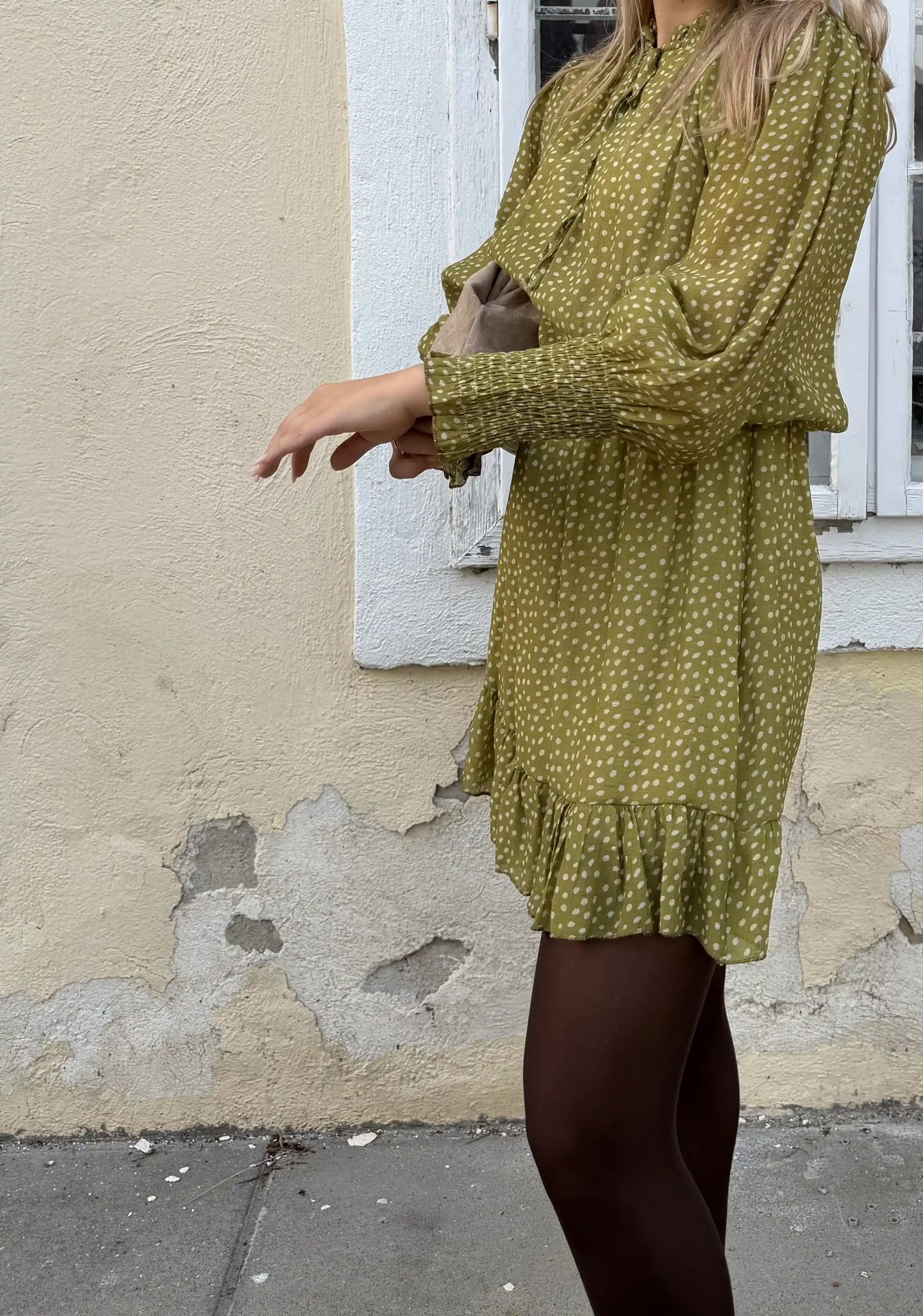 Kleid "Autumndots" Avocado