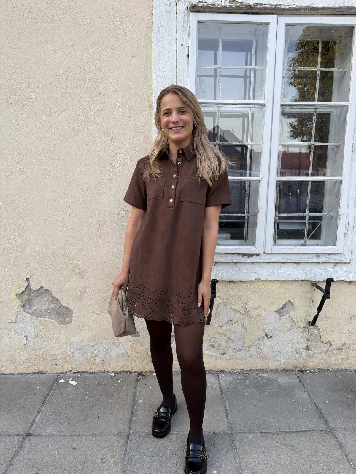Kleid "Westernbroderie" Schokobraun