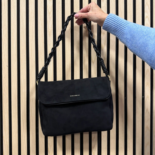 Tasche "Braided Suede" Schwarz