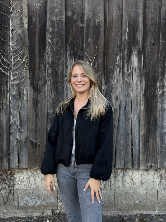 Bomberjacke "Velvet" Schwarz
