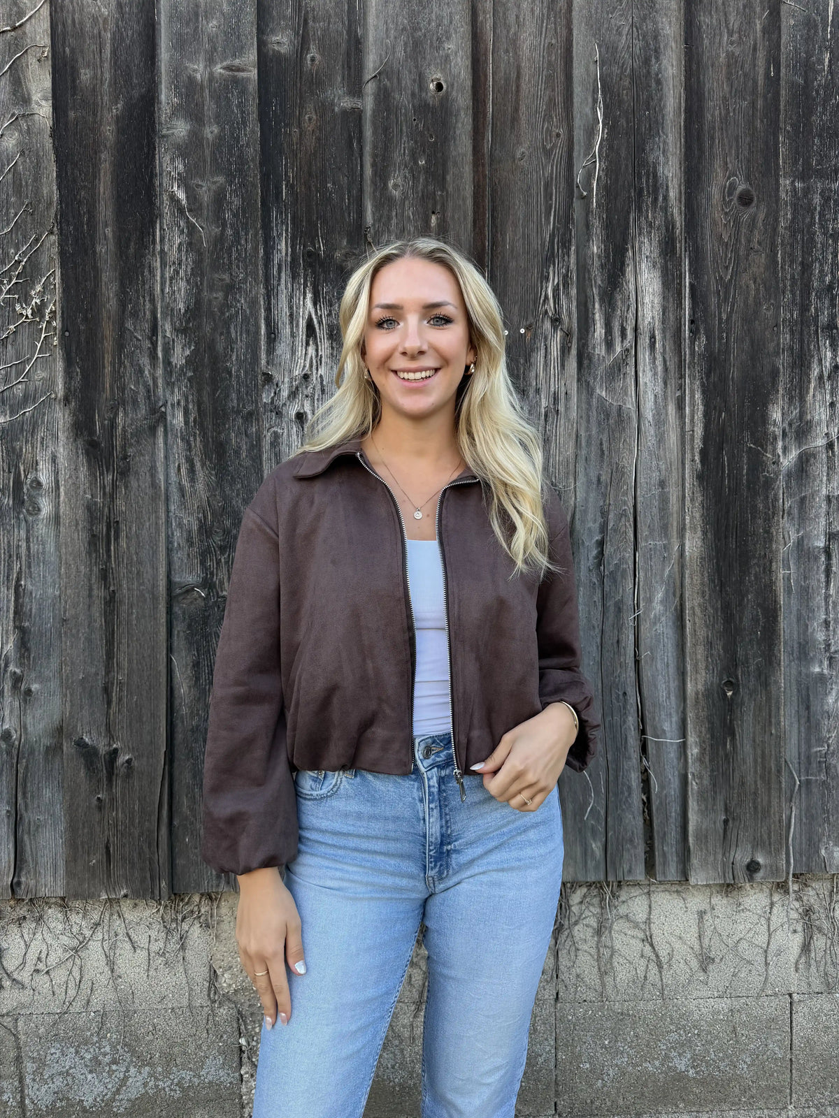 Bomberjacke "Velvet" Schokobraun