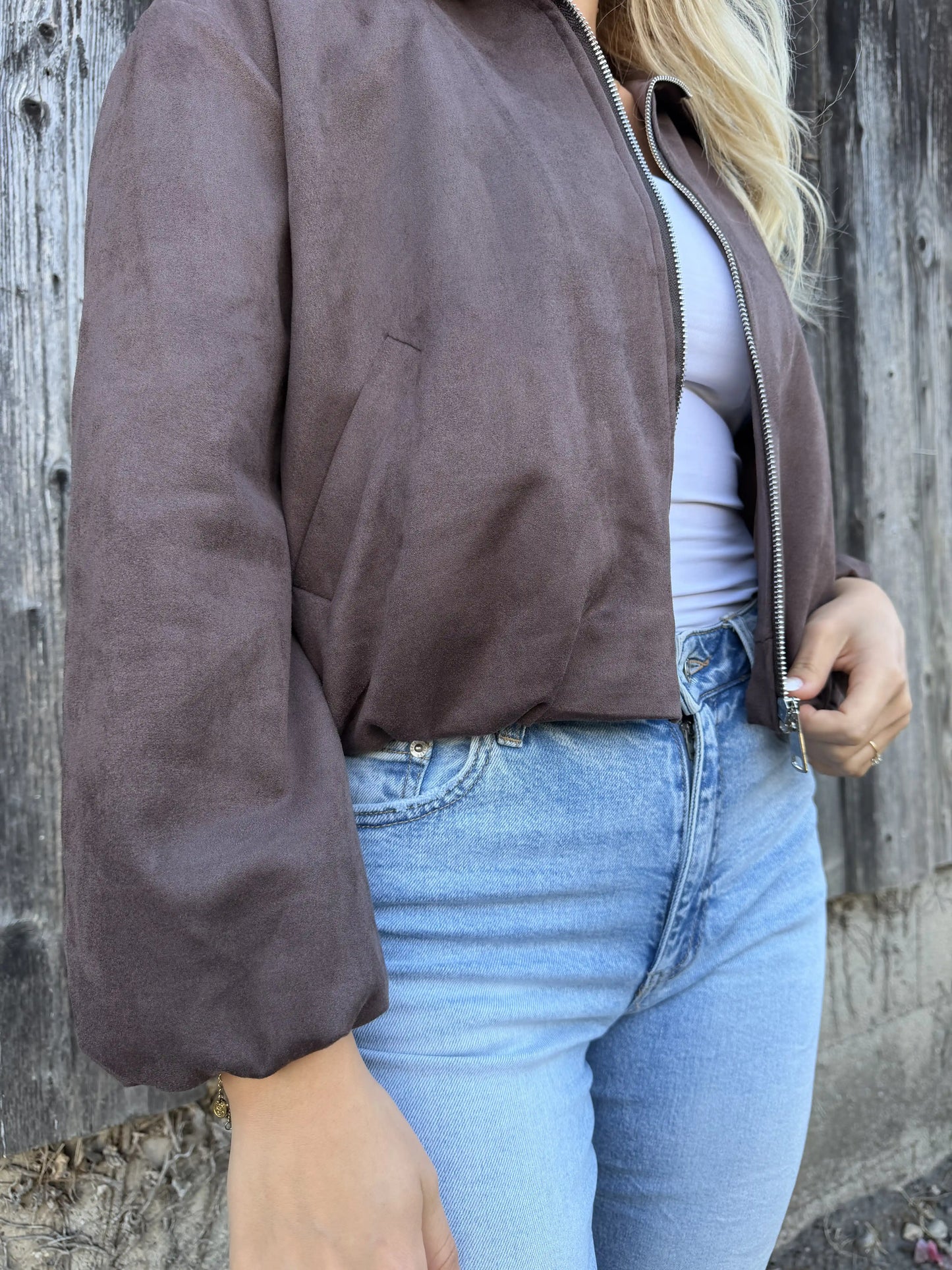 Bomberjacke "Velvet" Schokobraun
