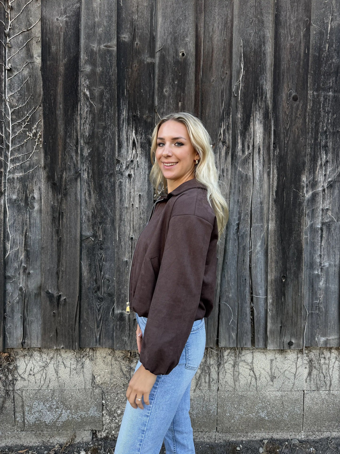 Bomberjacke "Velvet" Schokobraun