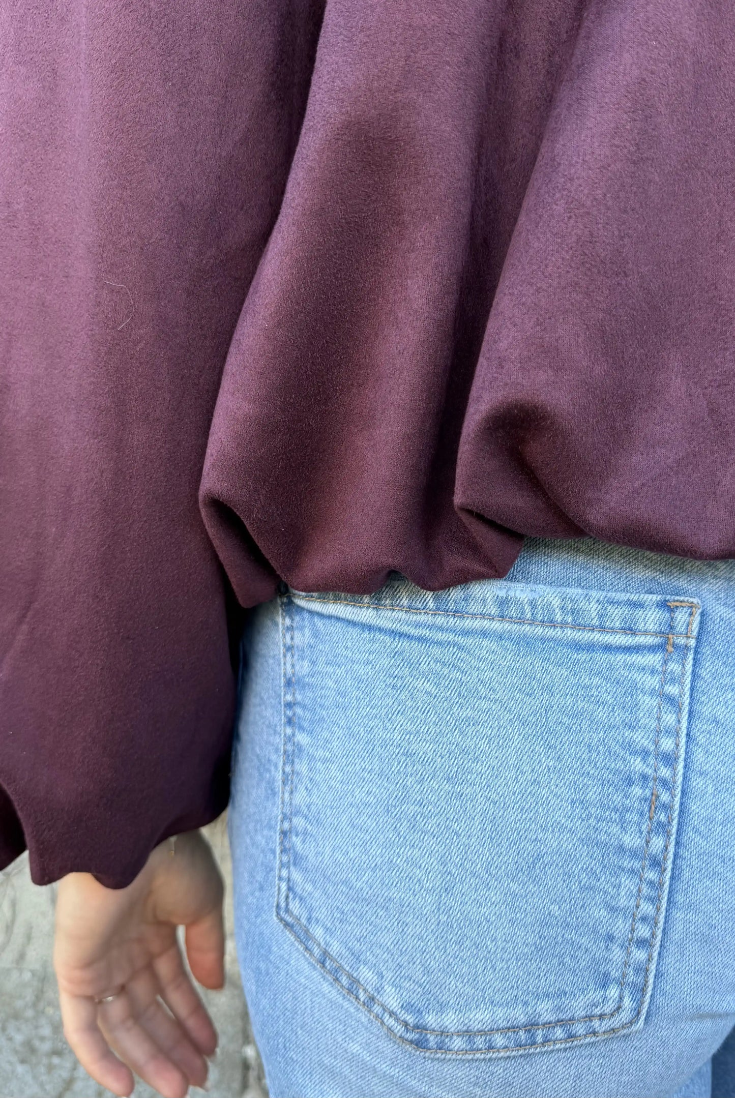 Bomberjacke "Velvet" Weinrot