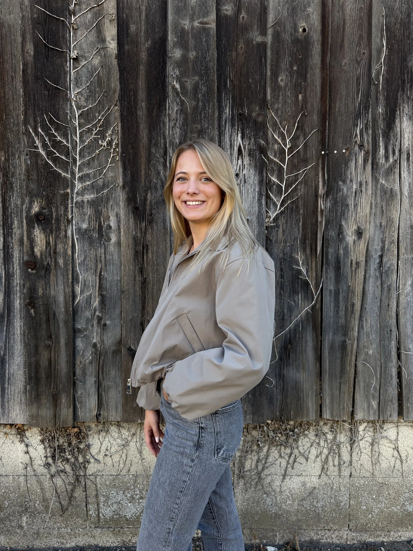 Bomberjacke "Rainy" Taupe