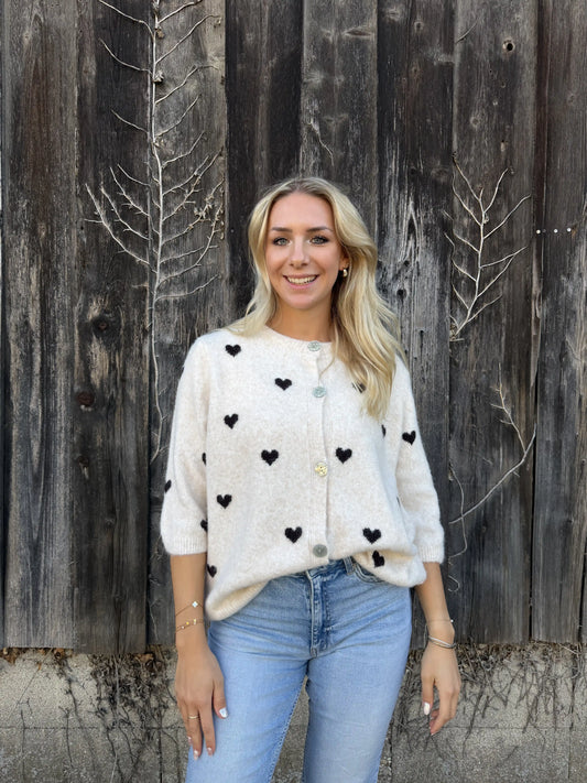 Cardigan "Herzerwärmend" Beige