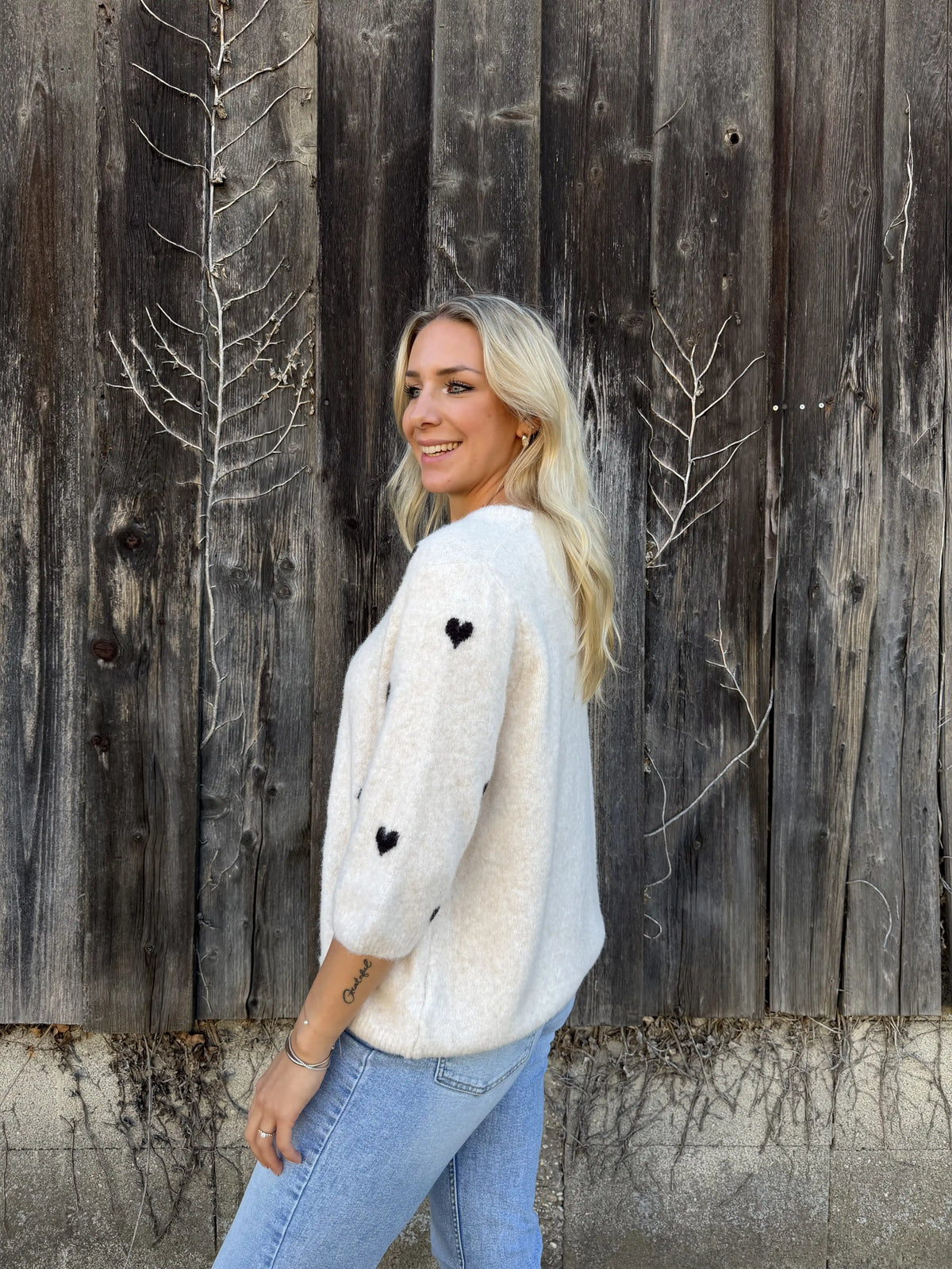 Cardigan "Herzerwärmend" Beige