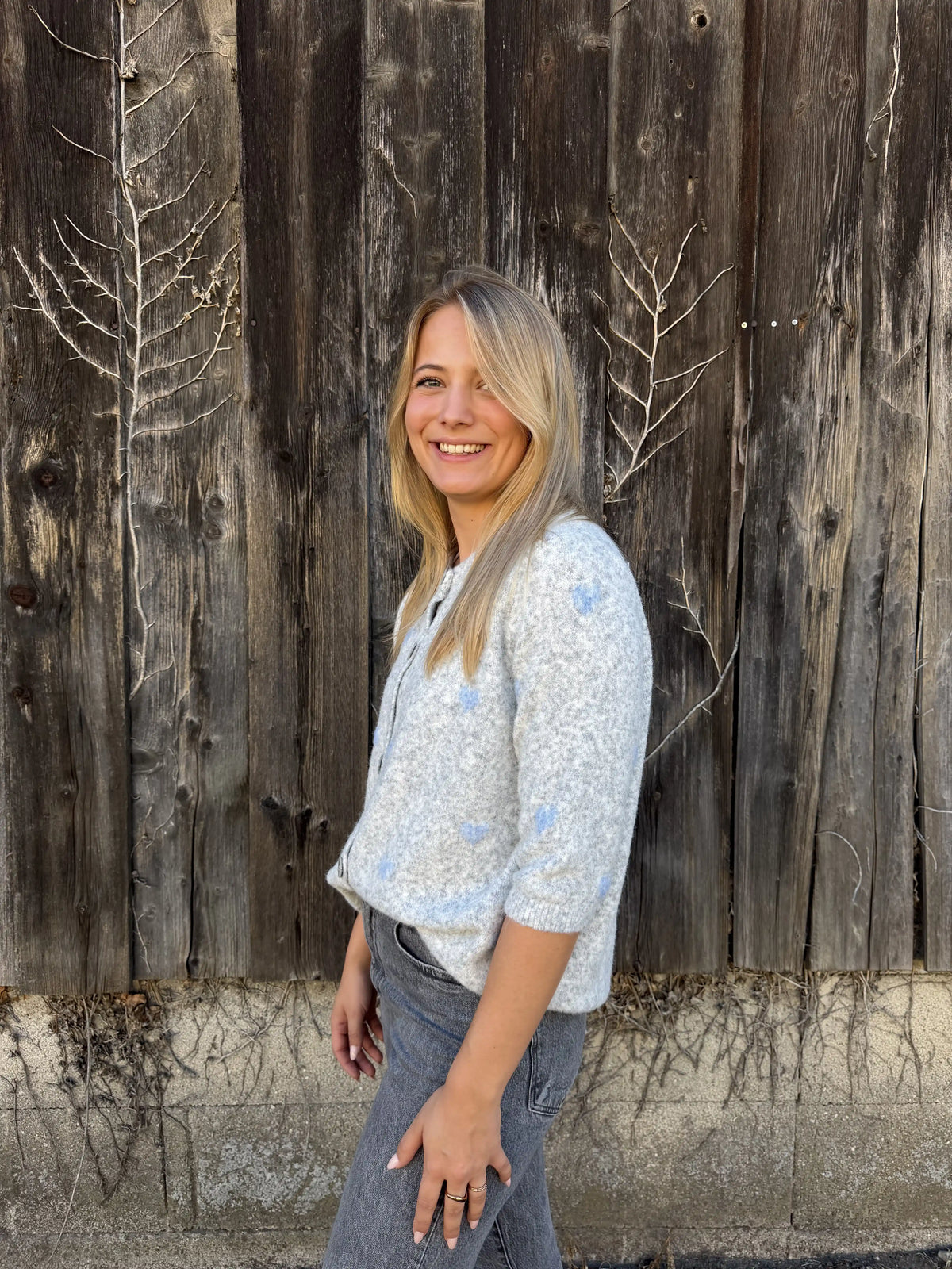 Cardigan "Herzerwärmend" Grau