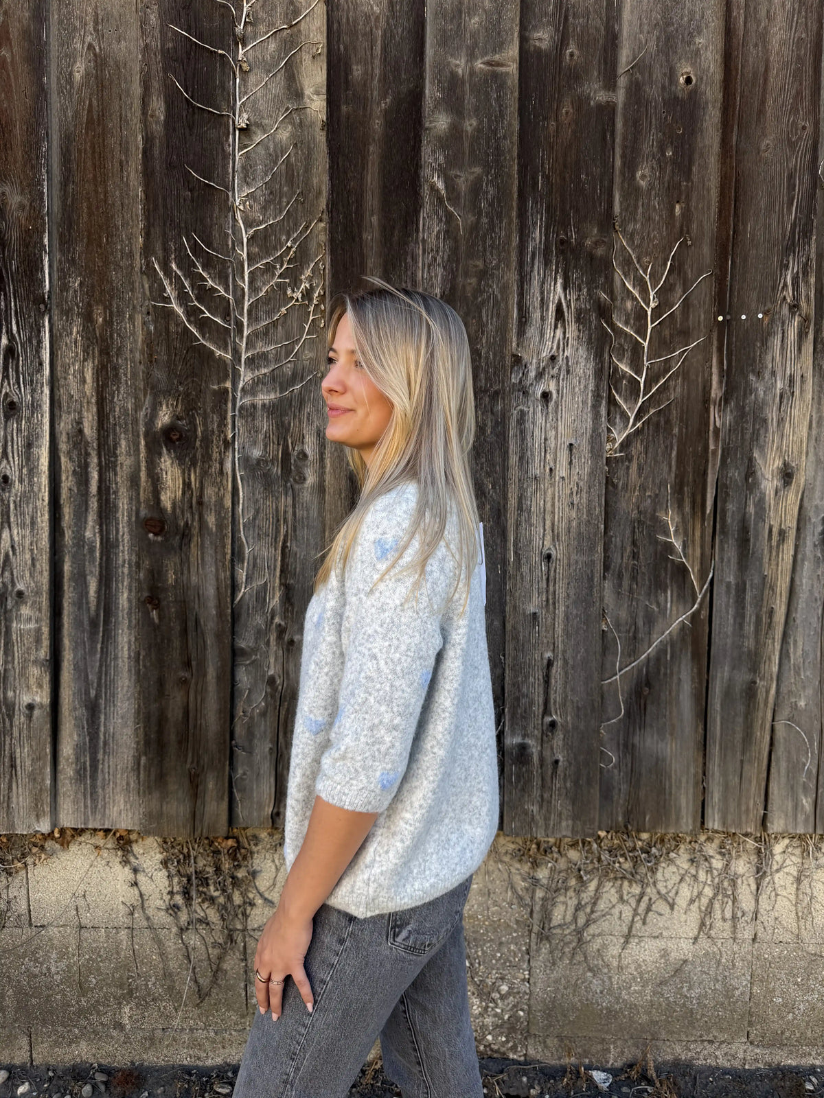 Cardigan "Herzerwärmend" Grau