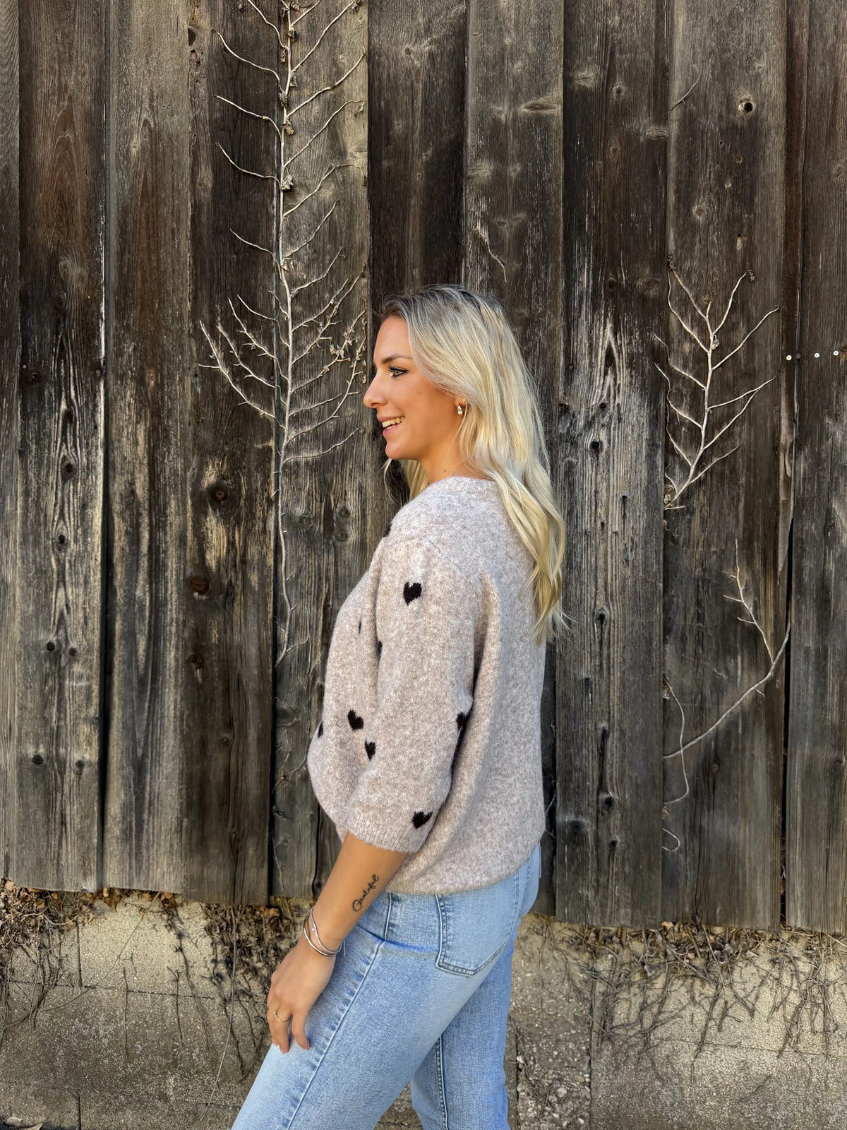 Cardigan "Herzerwärmend" Taupe