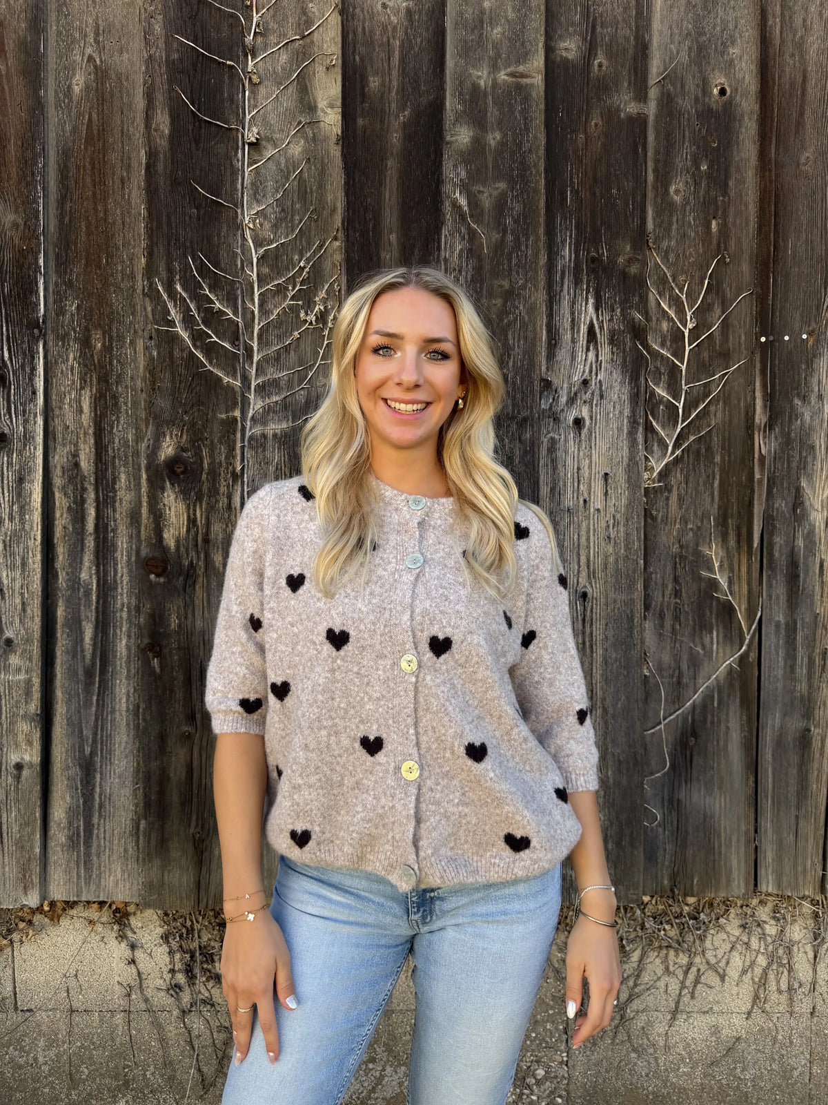 Cardigan "Herzerwärmend" Taupe
