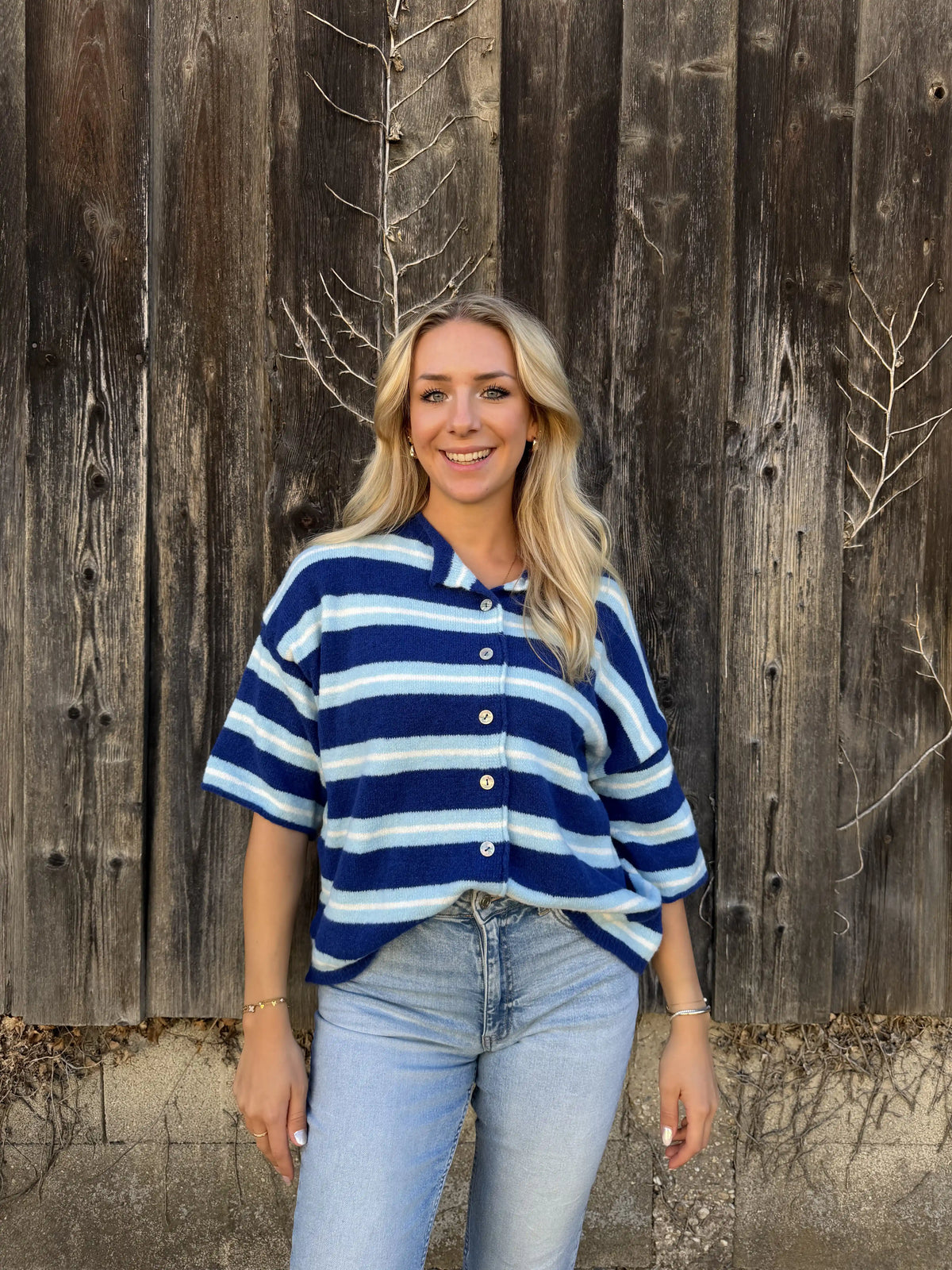 Cardigan "Happystripes" Blau