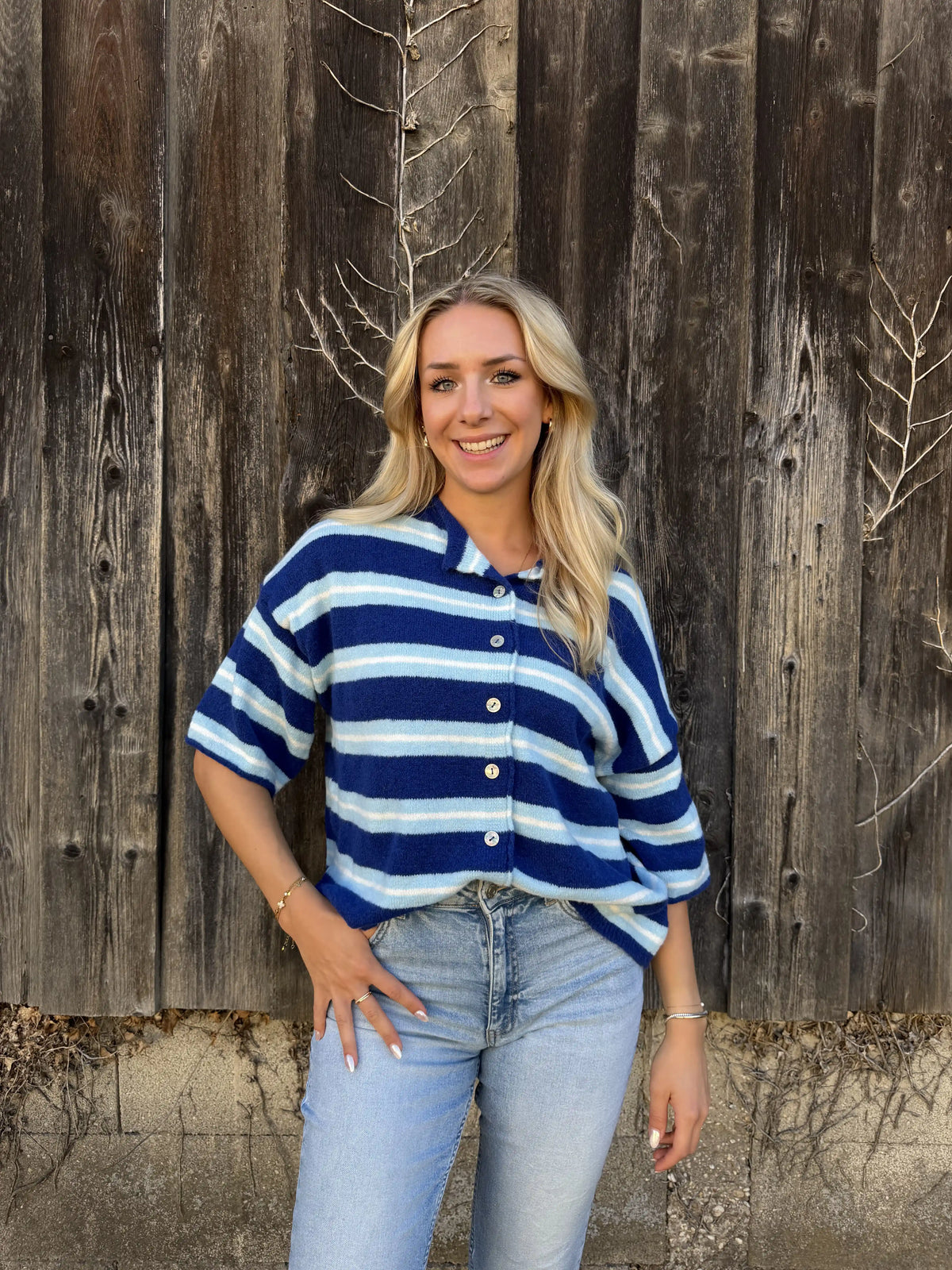 Cardigan "Happystripes" Blau