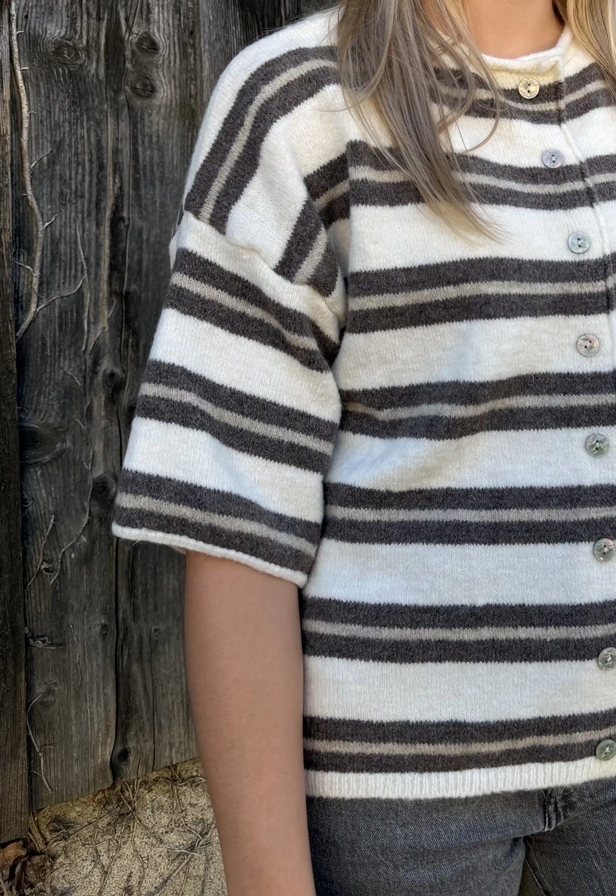 Cardigan "Happystripes" Beige