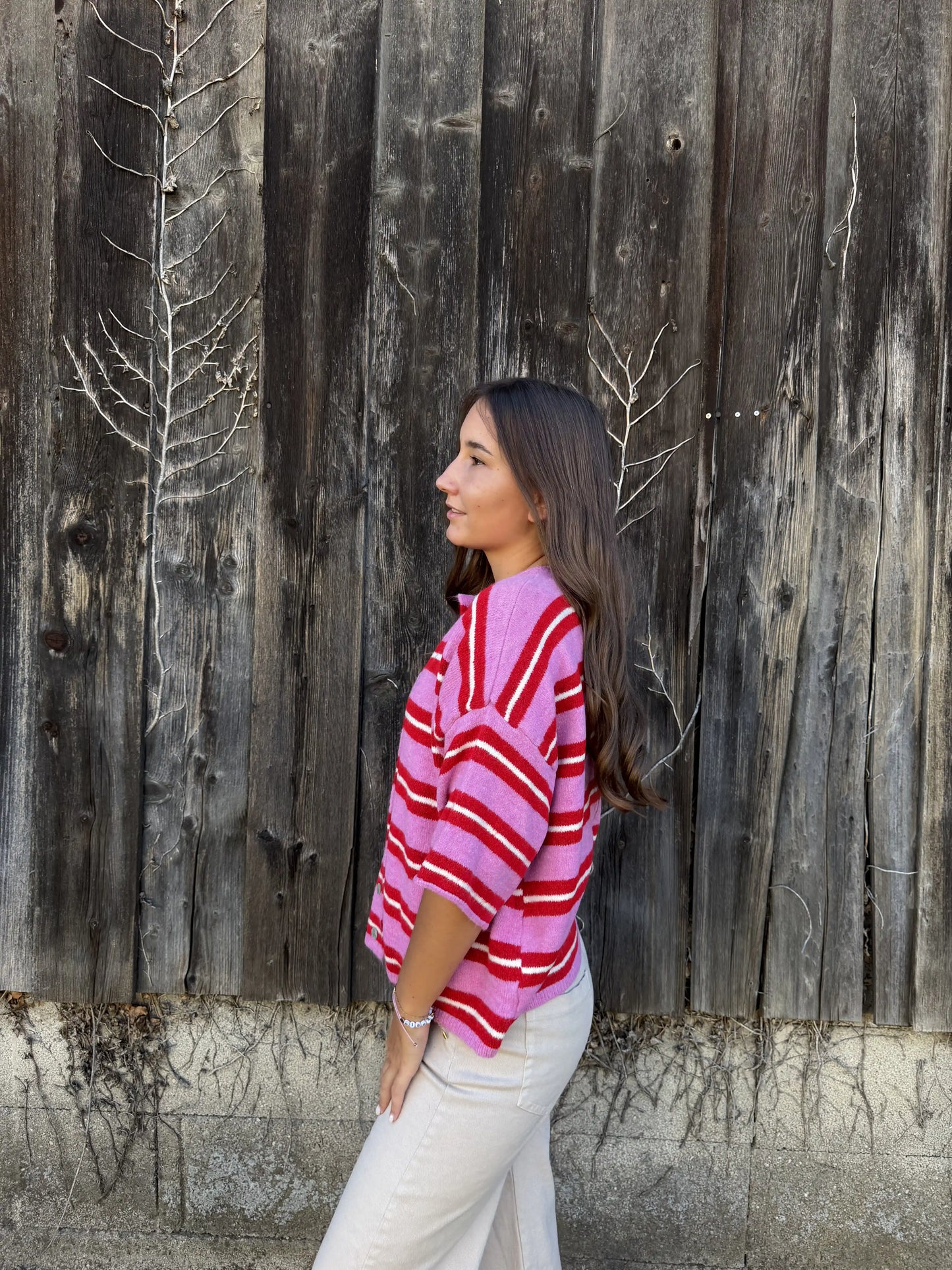 Cardigan "Happystripes" Pink