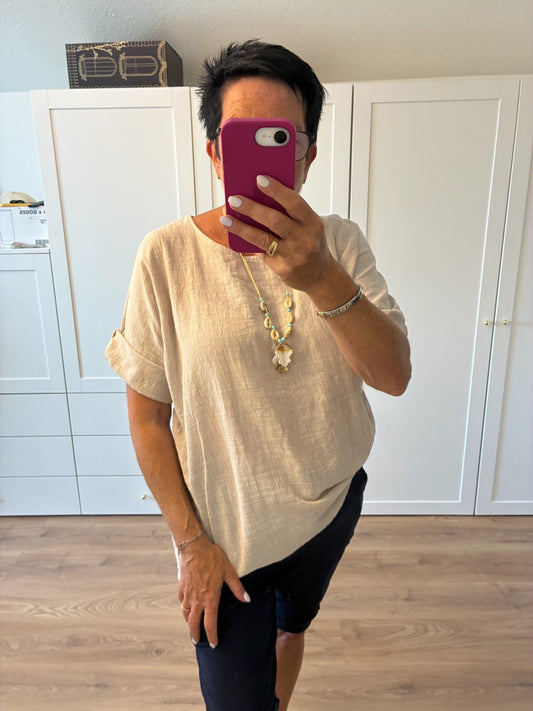 Shirt "Linooptik" Beige