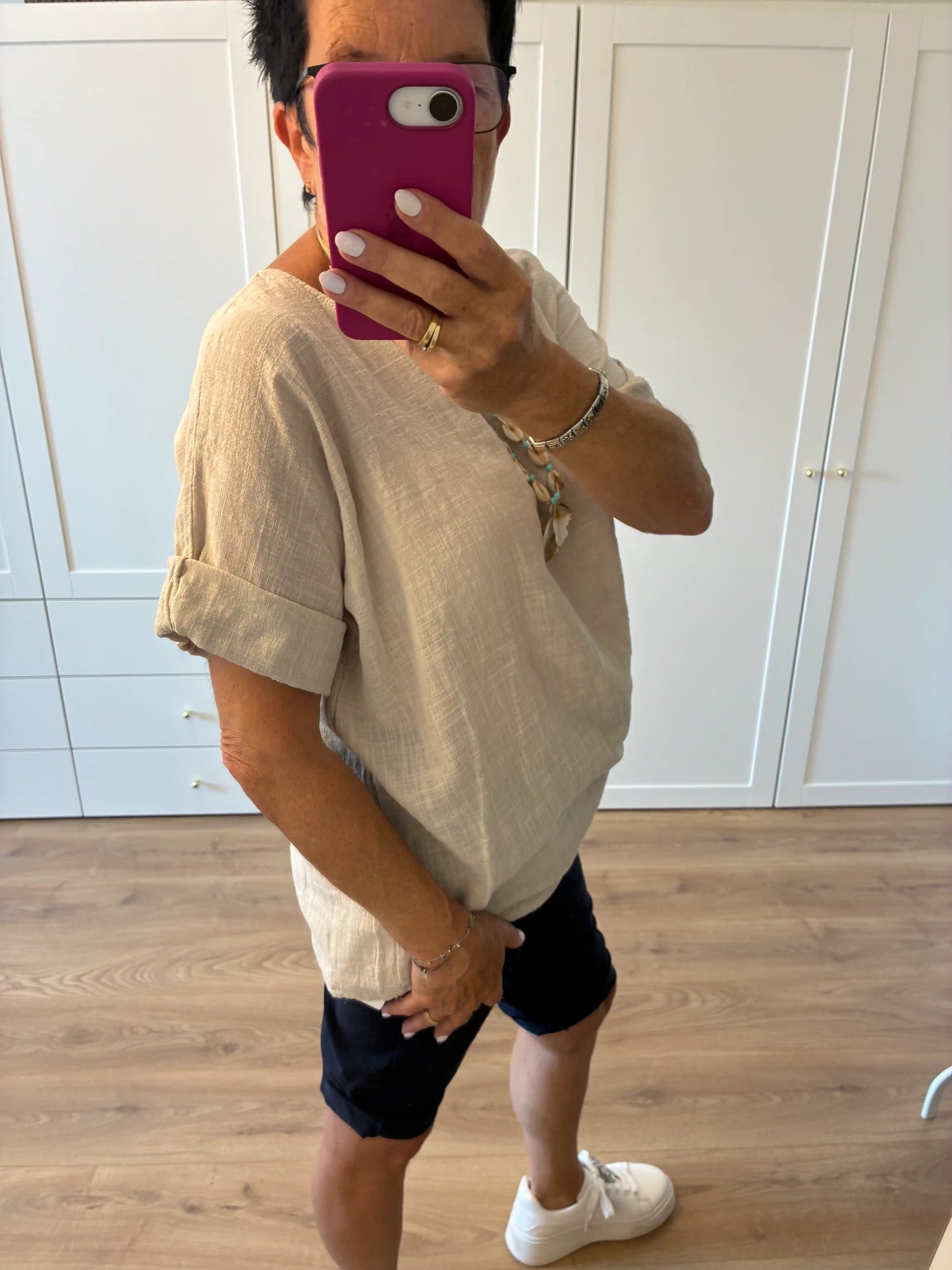 Shirt "Linooptik" Beige