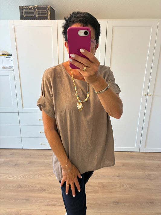 Shirt "Linooptik" Taupe