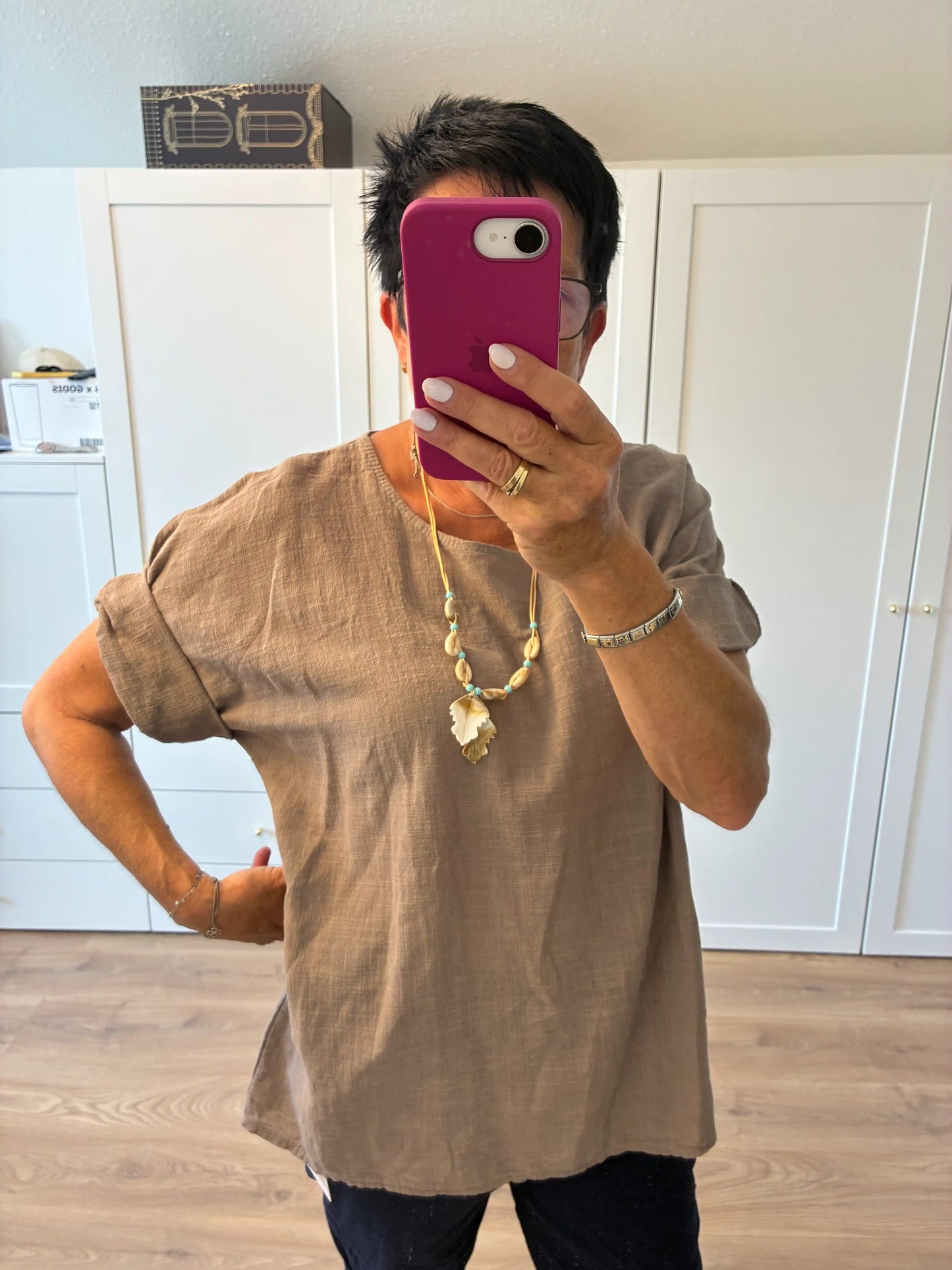 Shirt "Linooptik" Taupe