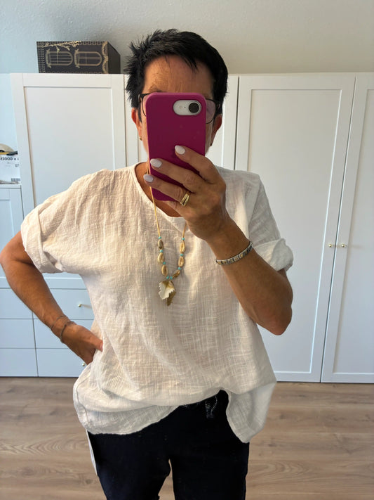 Shirt "Linooptik" Weiß