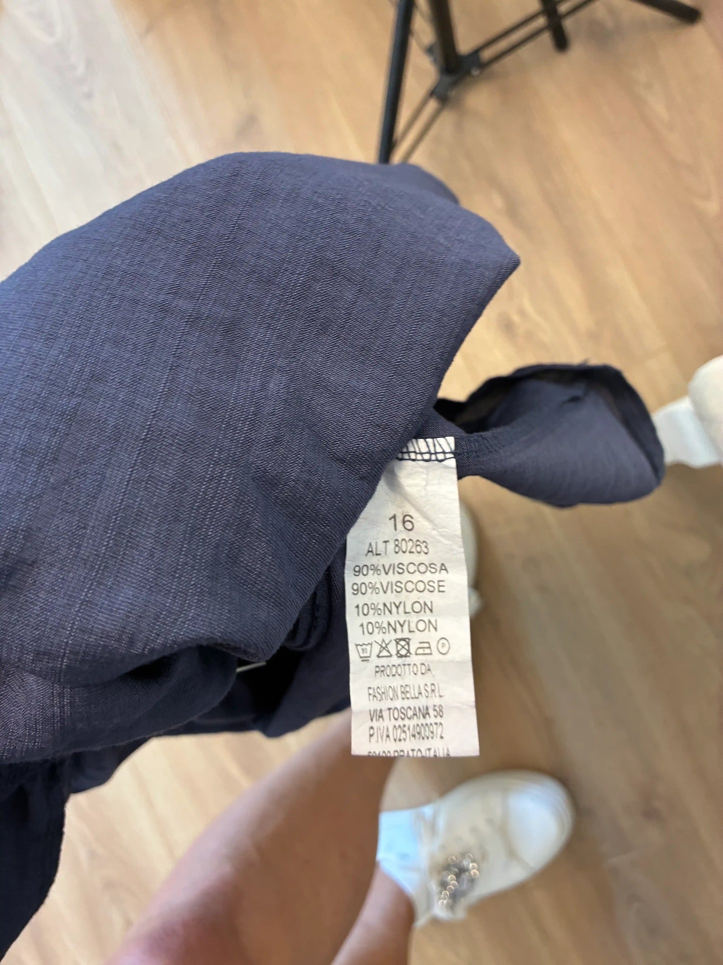 Off-Shoulder Bluse "Meliert" Dunkelblau