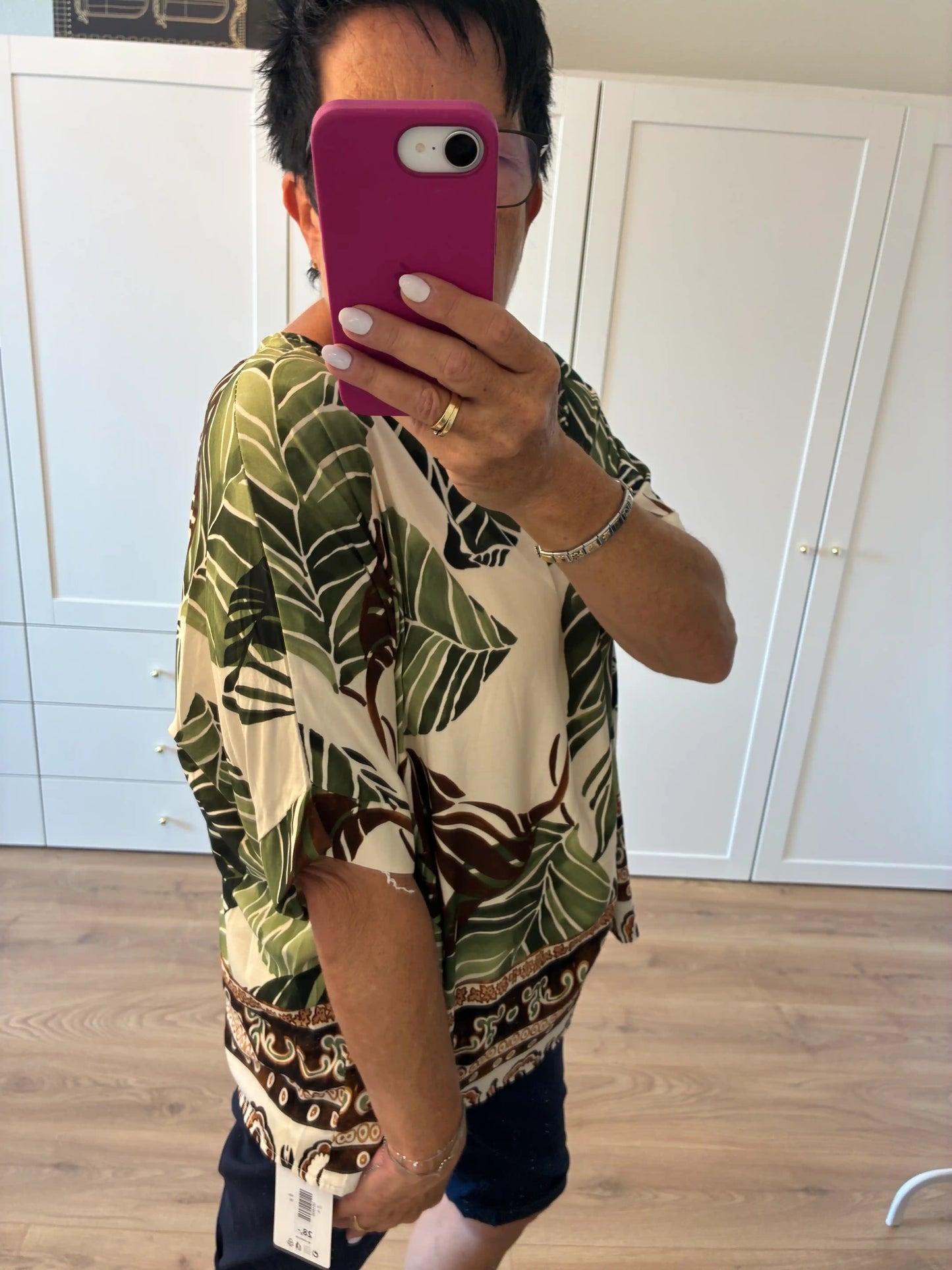 Blusenshirt "Leafs" Grün