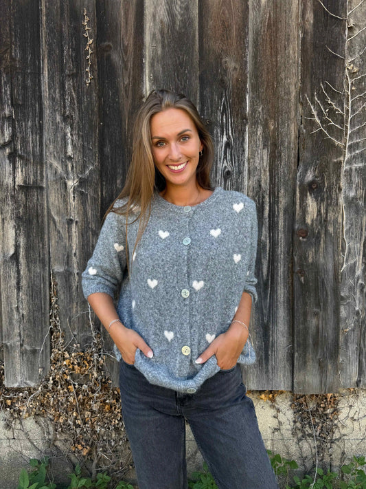 Cardigan "Heartwarming" Grau